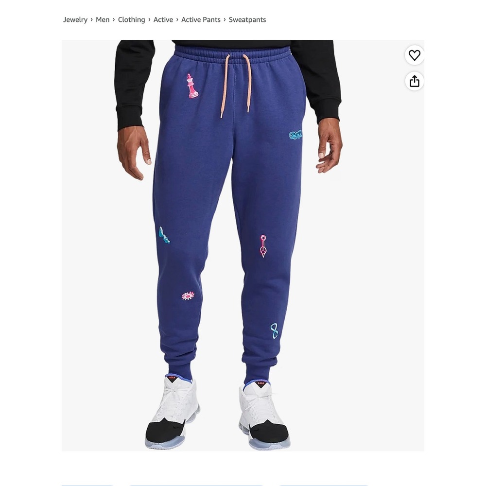 Nike LeBron Men's Fleece Pants Deep Royal Blue Size L DQ6145-455